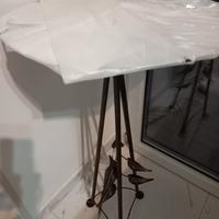 tavolino in ferro battuto e vetro 