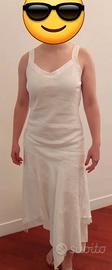 abito lin vestito bianco spalline modello bizzarro