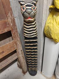 Porta libri, CD/DVD etnico in legno 