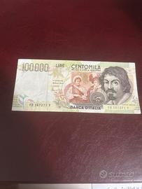 Banconota Cento mila lire caravaggio