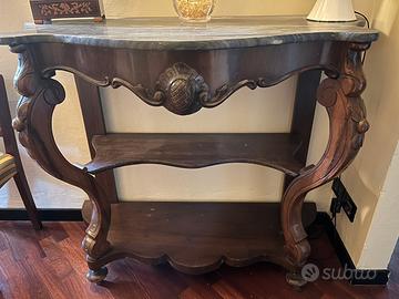 Consolle con marmo originale Luigi Filippo