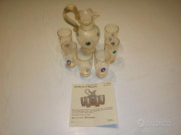 Brocca e Bicchieri Vetro di Murano - Maestro Donà