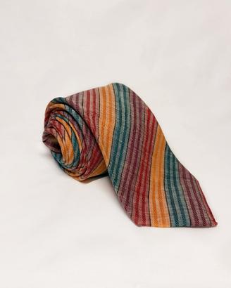 Cravata Missoni vintage in lino multicolor Made in