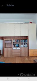 cameretta armadio a ponte completo di letto