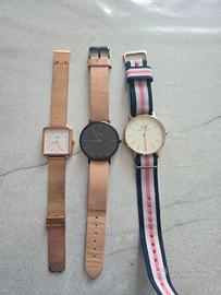 Due orologi Cluse e uno Daniel Wellington