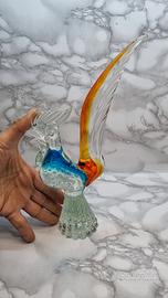 vintage gallo in vetro di murano cm 29