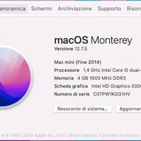 Mac mini late 2014 i5 4gb 250gb ssd