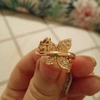 Anello oro placcato con strass