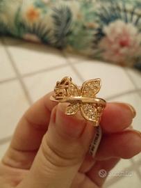 Anello oro placcato con strass