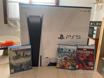 Play station 5 con disco e 3 giochi