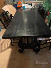 Tavolo nero legno artigianale