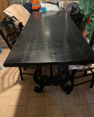 Tavolo nero legno artigianale