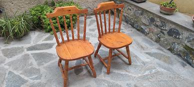 2 sedie in pino massiccio