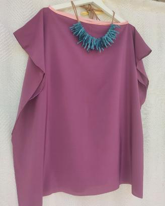 tunica pura seta+collana doppia 