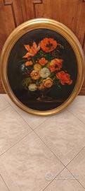 Quadro ovale fiori 