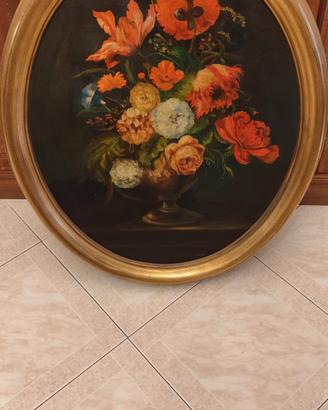 Quadro ovale fiori 