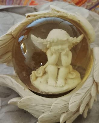 Palla di vetro angelo decorazioni natalizie NUOVA