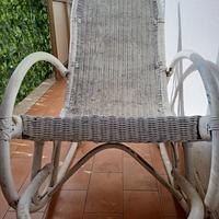 Sedia a Dondolo Vimini Rattan Bianca elegante