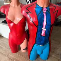 manichini uomo e donna dipinti a mano