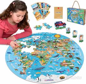 Puzzle Bambini XXL Mappamondo da 70 Pezzi Grandi c