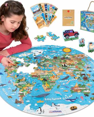 Puzzle Bambini XXL Mappamondo da 70 Pezzi Grandi c