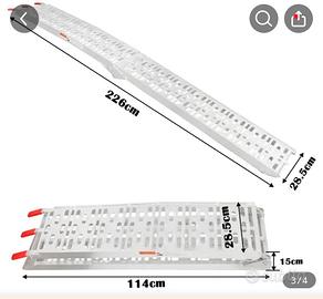 coppia di rampe in alluminio. Pieghevoli