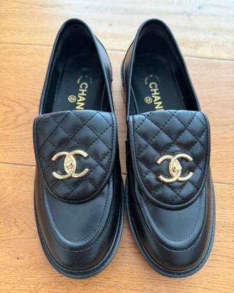Mocassino chanel pelle nera tg 40