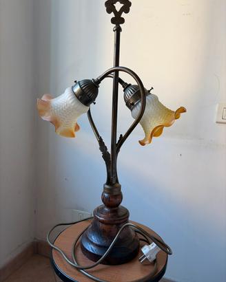 Lampada da tavolo Vintage 2 luci stile Liberty