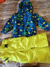 Completo sci bambini giacca pantaloni neve 4 anni