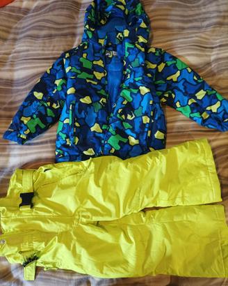 Completo sci bambini giacca pantaloni neve 4 anni