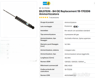 Ammortizzatori posteriori adatti a Volvo V70 III