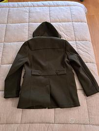 Cappotto uomo Montgomery con cappuccio misto lana