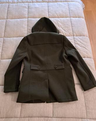 Cappotto uomo Montgomery con cappuccio misto lana