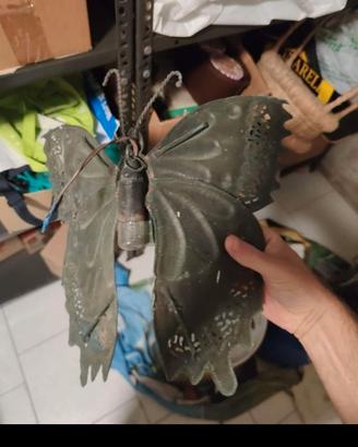 Lampada farfalla in rame vintage