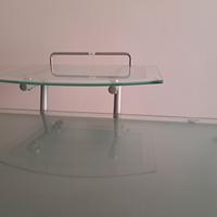 scrivania PC in vetro e metallo