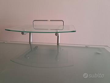 scrivania PC in vetro e metallo