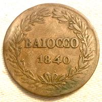 Stato Pontificio - 1 Baiocco (1840) - RARA - MB