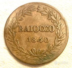 Stato Pontificio - 1 Baiocco (1840) - RARA - MB