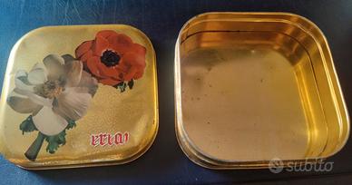 Scatola di latta vintage I due anemoni Sperlari