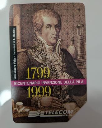 scheda telefonica  Alessandro volta bicentenario