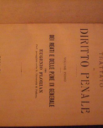 Libri DIRITTO ITALIANO vintage edizioni anni 1865/