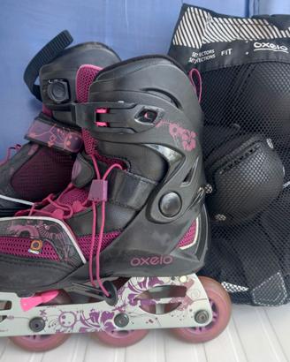 ROLLERBLADES TG. 37/40 NERI/FUXIA DECATHLON