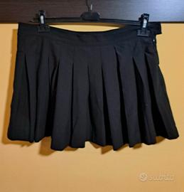 Minigonna a pieghe, nera, XL