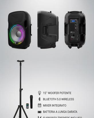 Stereo cassa Bluetooth cantatu karaoke altoparlant