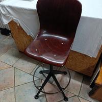 Sgabello legno/ acciaio 