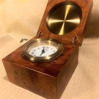  orologio Scholer Swiss ottone radica stile Nautic