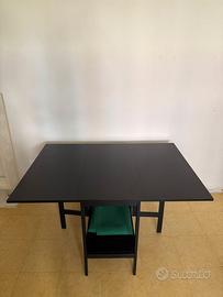 Tavolo ribalta IKEA-135x90x75-nero-piccolo graffio