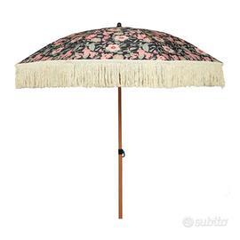 Ombrellone Vintage con Fiori e Frange D.200