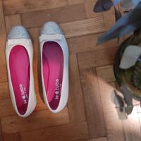 Ballerine Le Babe, in pelle panna e argento n. 39