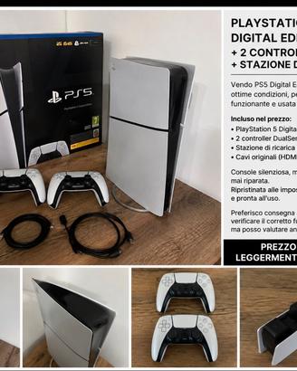 Ps 5 digital edition + 2 controller + ricarica
